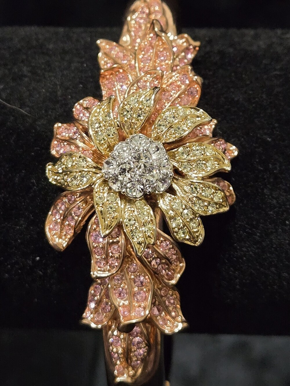 Nolan Miller Vintage Floral Hinged Cuff Bangle-Park De Bagatelle Collection